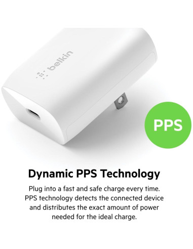 Cargador USB-C Belkin 30W Carga Rápida para iPhone y Samsung