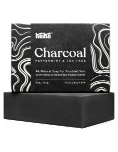Barra de Jabón de Carbón Keika 142 g para Piel Grasa y Eczema