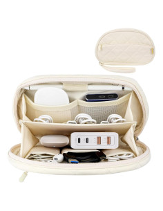 Organizador de Cables Dadanism Beige Estuche Electrónico 22x13cm