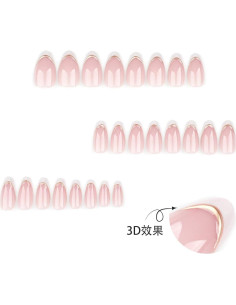 Uñas Postizas Punta Francesa Blanca NBNTGH - 24 Piezas 2