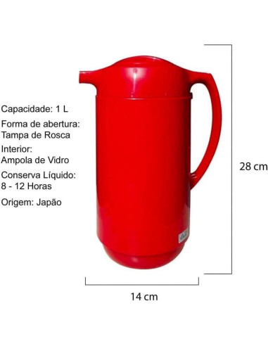Jarra Térmica Zojirushi AHGB-10DRA 1L Roja Acero Inoxidable