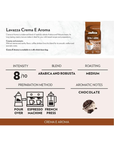 Granos de Café Tostados Lavazza Crema e Aroma 6 kg