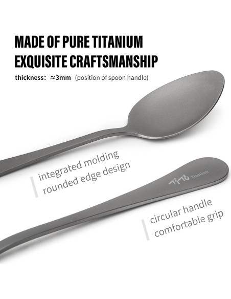 Juego de Cubiertos de Titanio TiTo - Tenedor y Cuchara 2 Pcs