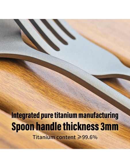 Juego de Cubiertos de Titanio TiTo - Tenedor y Cuchara 2 Pcs