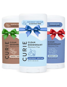 Trío de Desodorante Natural Curie para Mujeres - Coco, Oceánico y Salvia