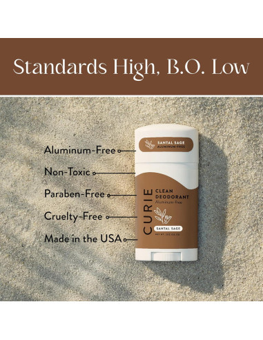 Trío de Desodorante Natural Curie para Mujeres - Coco, Oceánico y Salvia