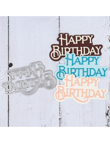 Troqueles de Feliz Cumpleaños Briartw - Plantilla de Metal para Scrapbook y Tarjetas