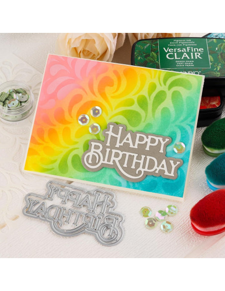 Troqueles de Feliz Cumpleaños Briartw - Plantilla de Metal para Scrapbook y Tarjetas