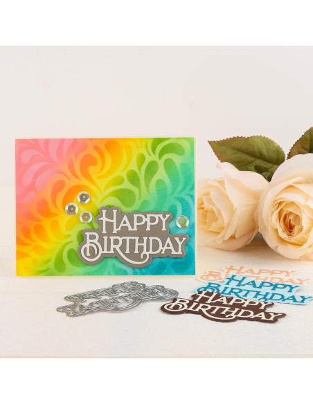 Troqueles de Feliz Cumpleaños Briartw - Plantilla de Metal para Scrapbook y Tarjetas