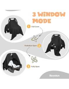 Cubierta de Silla de Auto para Bebé Boryokun Muselina 9 Capas 2