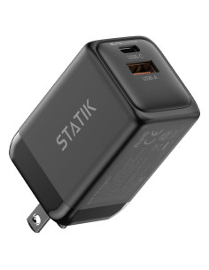 Cargador rápido STATIK GaN 48W Doble USB-C y USB-A