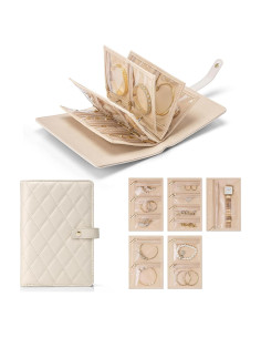 Organizador de Joyería de Viaje Vlando Blanco Crema 17.2x21.8cm