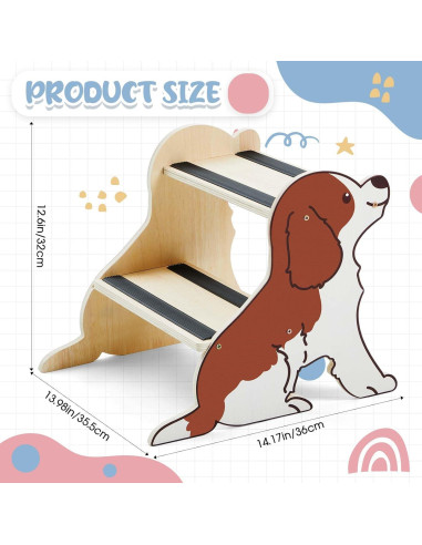 Escalera de Madera para Niños DoubleFill 2 Pasos Antideslizante