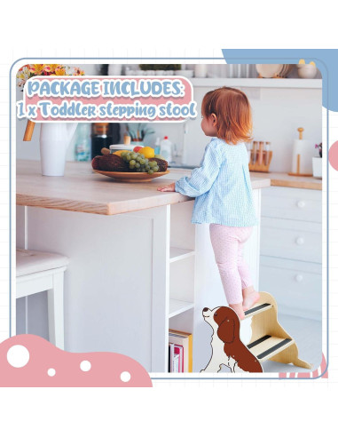 Escalera de Madera para Niños DoubleFill 2 Pasos Antideslizante