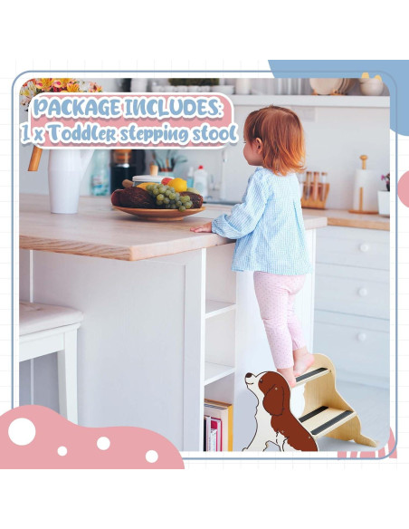 Escalera de Madera para Niños DoubleFill 2 Pasos Antideslizante