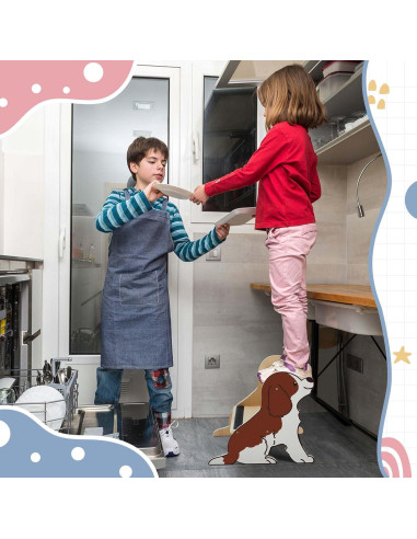 Escalera de Madera para Niños DoubleFill 2 Pasos Antideslizante