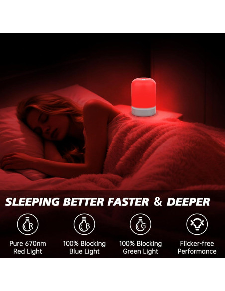 Lámpara de Terapia de Luz Roja Aogled 670nm Recargable