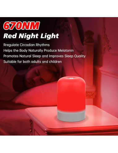 Lámpara de Terapia de Luz Roja Aogled 670nm Recargable
