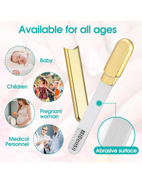 Lima de Uñas de Vidrio MiDenso con Estuche - 14 cm - Oro y Negro