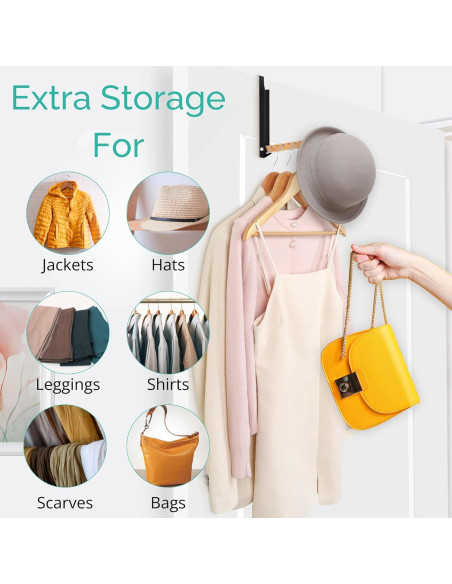 Perchero sobre la puerta TERRA HOME negro plegable 1 pieza