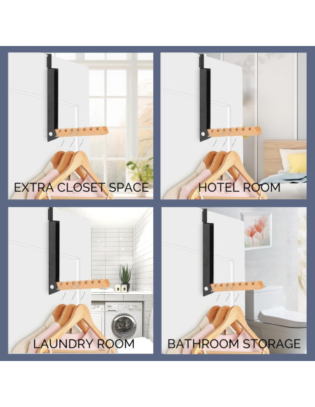 Perchero sobre la puerta TERRA HOME negro plegable 1 pieza