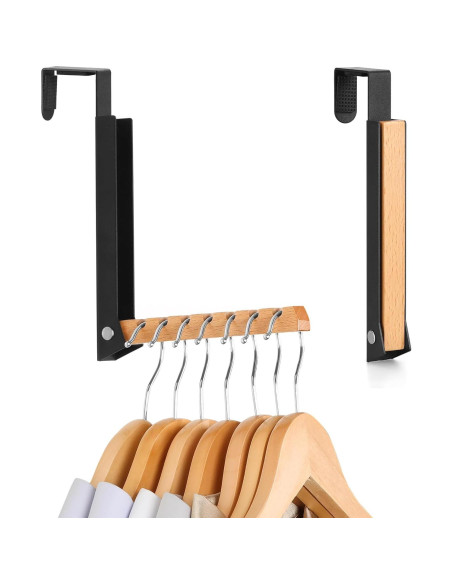 Perchero sobre la puerta TERRA HOME negro plegable 1 pieza