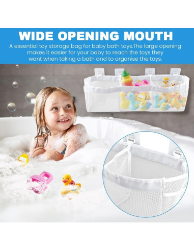 Organizador de Juguetes de Baño JIANWEI, 3 Compartimentos, Blanco