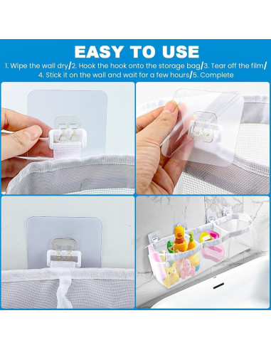 Organizador de Juguetes de Baño JIANWEI, 3 Compartimentos, Blanco