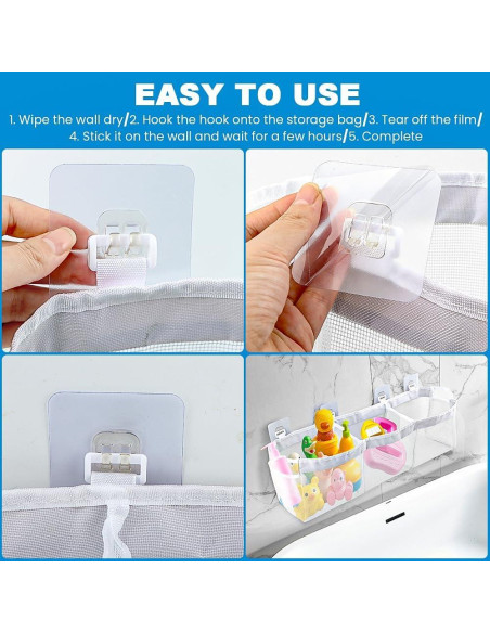 Organizador de Juguetes de Baño JIANWEI, 3 Compartimentos, Blanco