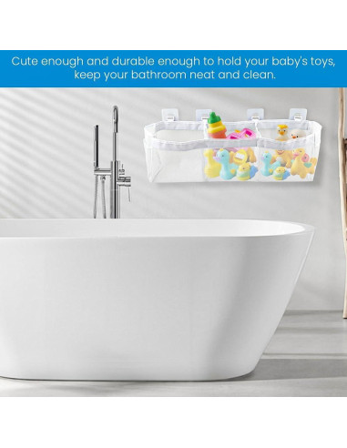 Organizador de Juguetes de Baño JIANWEI, 3 Compartimentos, Blanco