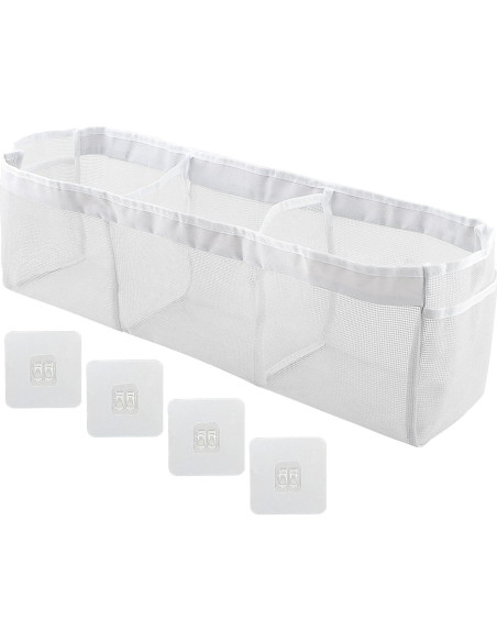 Organizador de Juguetes de Baño JIANWEI, 3 Compartimentos, Blanco