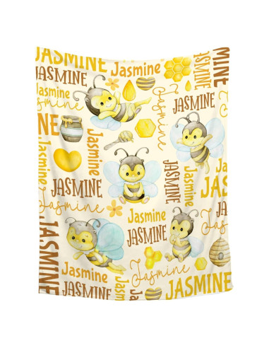 Manta Personalizada Abeja Sandilya 76x102cm Bebés Niños