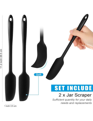 Espátula de Silicona Patelai 2 Piezas Mango Largo 28 cm