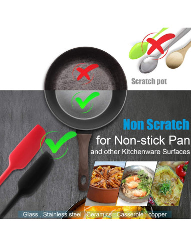 Espátula de Silicona Patelai 2 Piezas Mango Largo 28 cm