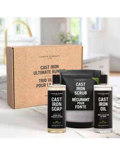 Juego de Limpieza y Sazonado Hierro Fundido Caron & Doucet 2