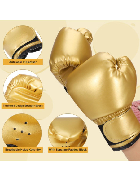 Guantes de Boxeo para Niños Garneck 23x14cm Cuero PU Rojos