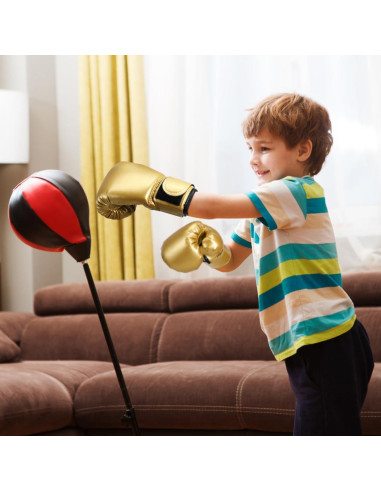 Guantes de Boxeo para Niños Garneck 23x14cm Cuero PU Rojos