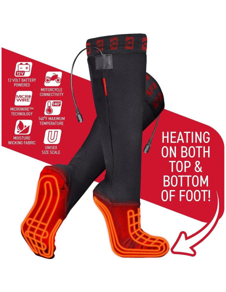 Calcetines calefaccionados Gerbing 12V Unisex X-Pequeño Negro