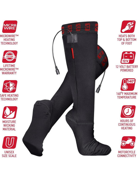 Calcetines calefaccionados Gerbing 12V Unisex X-Pequeño Negro