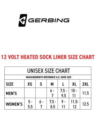 Calcetines calefaccionados Gerbing 12V Unisex X-Pequeño Negro