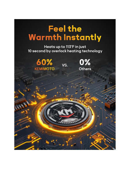 Chaleco Térmico KEMIMOTO para Hombres, Batería 10000mAh, Gris