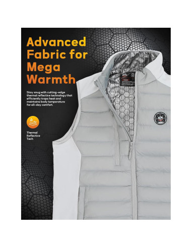 Chaleco Térmico KEMIMOTO para Hombres, Batería 10000mAh, Gris