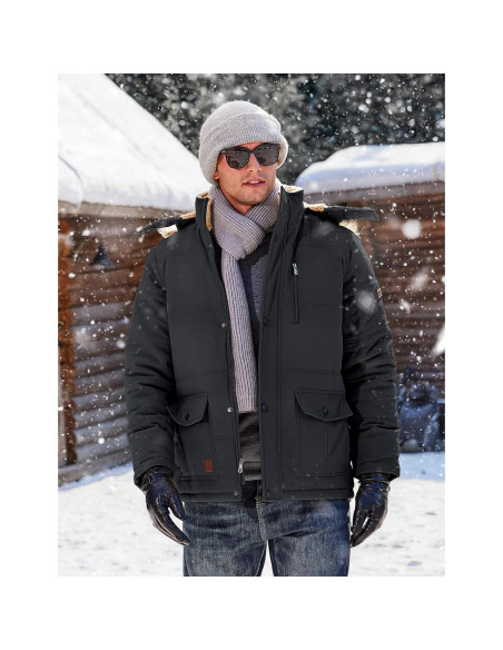 Chaqueta de Invierno TACVASEN para Hombre con Capucha