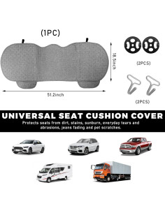 Funda de Asiento Trasero de Coche Sylvil Antideslizante Gris 2