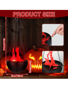 Luz de Fuego Falsa 3D Baquler 2 Pcs LED Rojo 50.8 cm 2