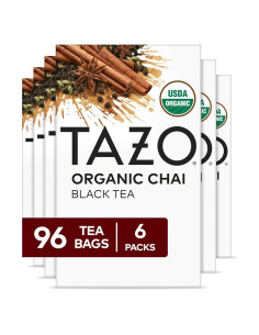Té Negro Chai Orgánico TAZO - 96 Bolsitas (6 Cajas de 16)