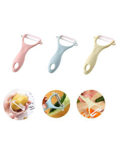 Juego de 3 Peladores de Cerámica CookTaitai para Frutas y Verduras