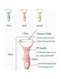 Juego de 3 Peladores de Cerámica CookTaitai para Frutas y Verduras 2