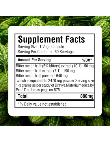 Cápsulas de Melón Amargo Herbsforever 60 Unidades 800 Mg