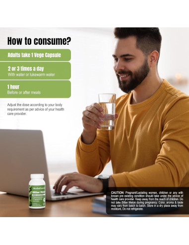 Cápsulas de Melón Amargo Herbsforever 60 Unidades 800 Mg